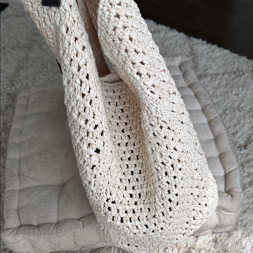 Anine Bing Crochet Tote in Cream - Picture 10 of 12